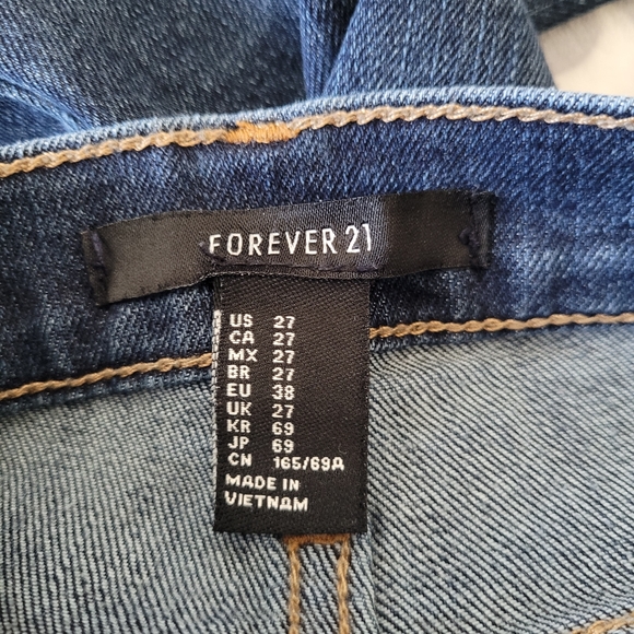 Forever 21 jeans, Dark denim, fading Skinny ripped Size 27, high-waisted - Picture 7 of 11